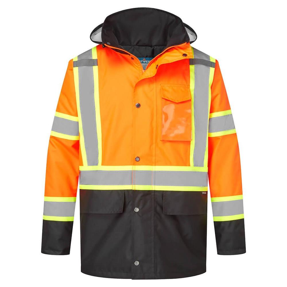 Portwest CA369 - Hi-Vis X Back Contrast Tape Winter Jacket (Orange/Black)