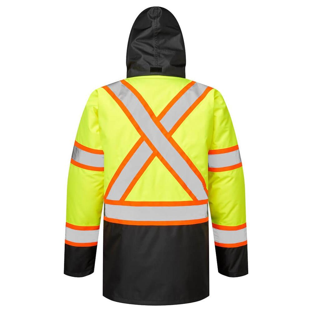 Portwest CA369 - Hi-Vis X Back Contrast Tape Winter Jacket (Yellow/Black)