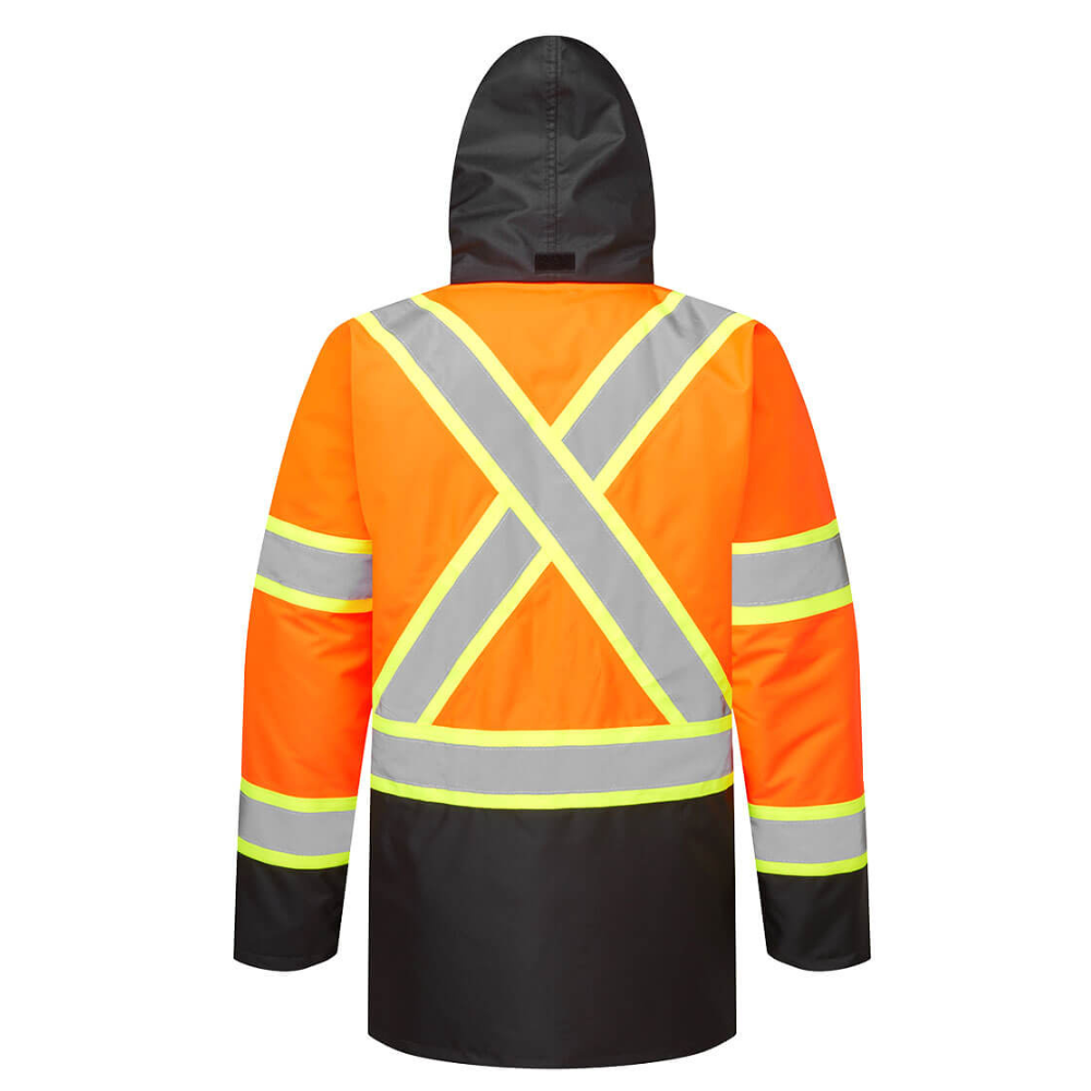 Portwest CA369 - Hi-Vis X Back Contrast Tape Winter Jacket (Orange/Black)