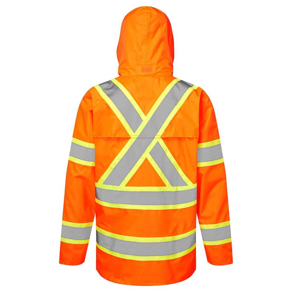 Portwest CA400 - Hi-Vis X Back Contrast Tape Rain Jacket (Orange)