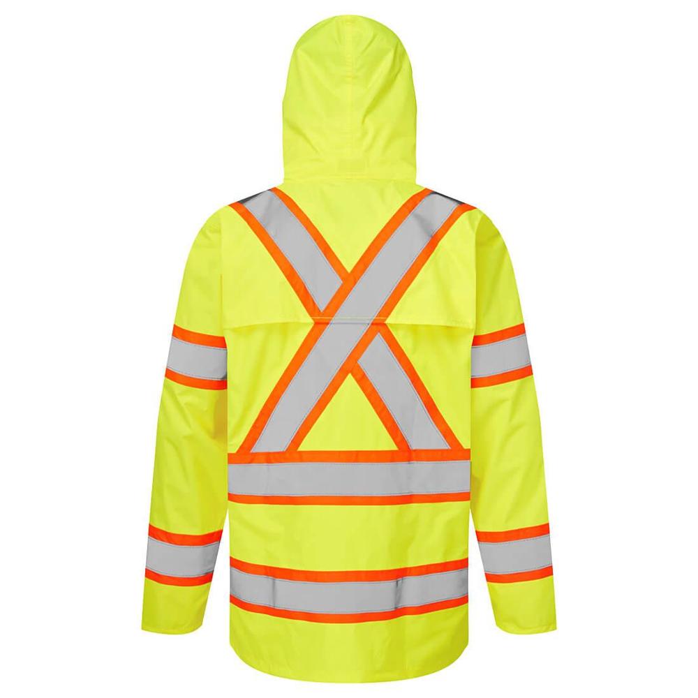 Portwest CA400 - Hi-Vis X Back Contrast Tape Rain Jacket (Yellow)