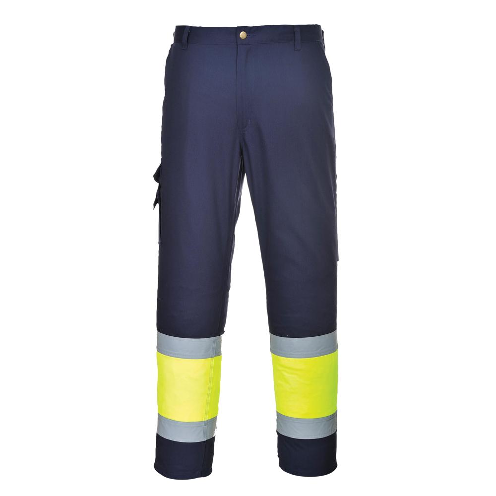 Portwest E049 - Hi-Vis Two-Tone Pants (Yellow/Navy)