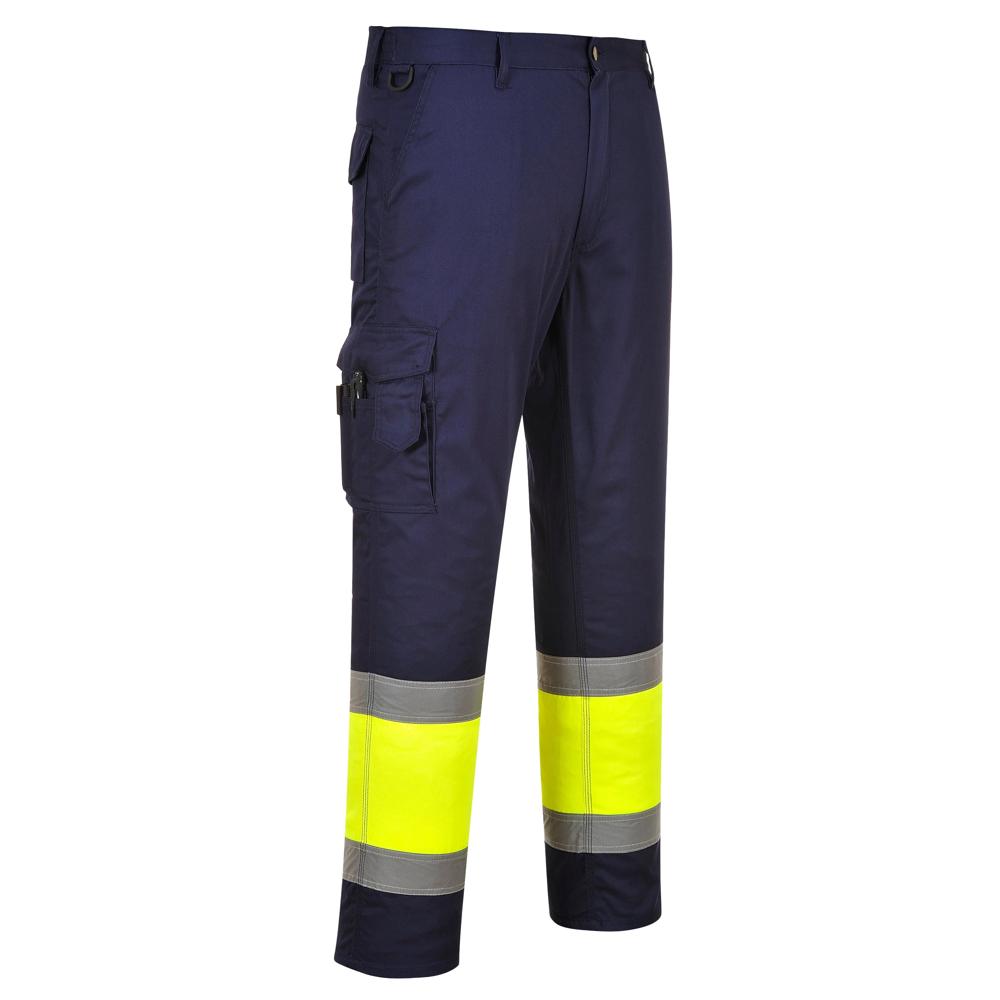 Portwest E049 - Hi-Vis Two-Tone Pants (Yellow/Navy)