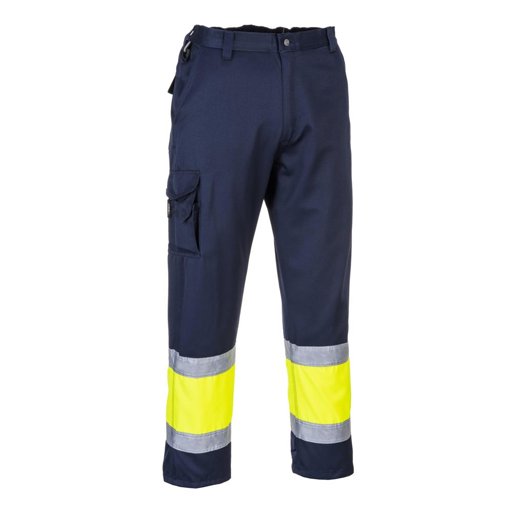 Portwest E049 - Hi-Vis Two-Tone Pants (Yellow/Navy)