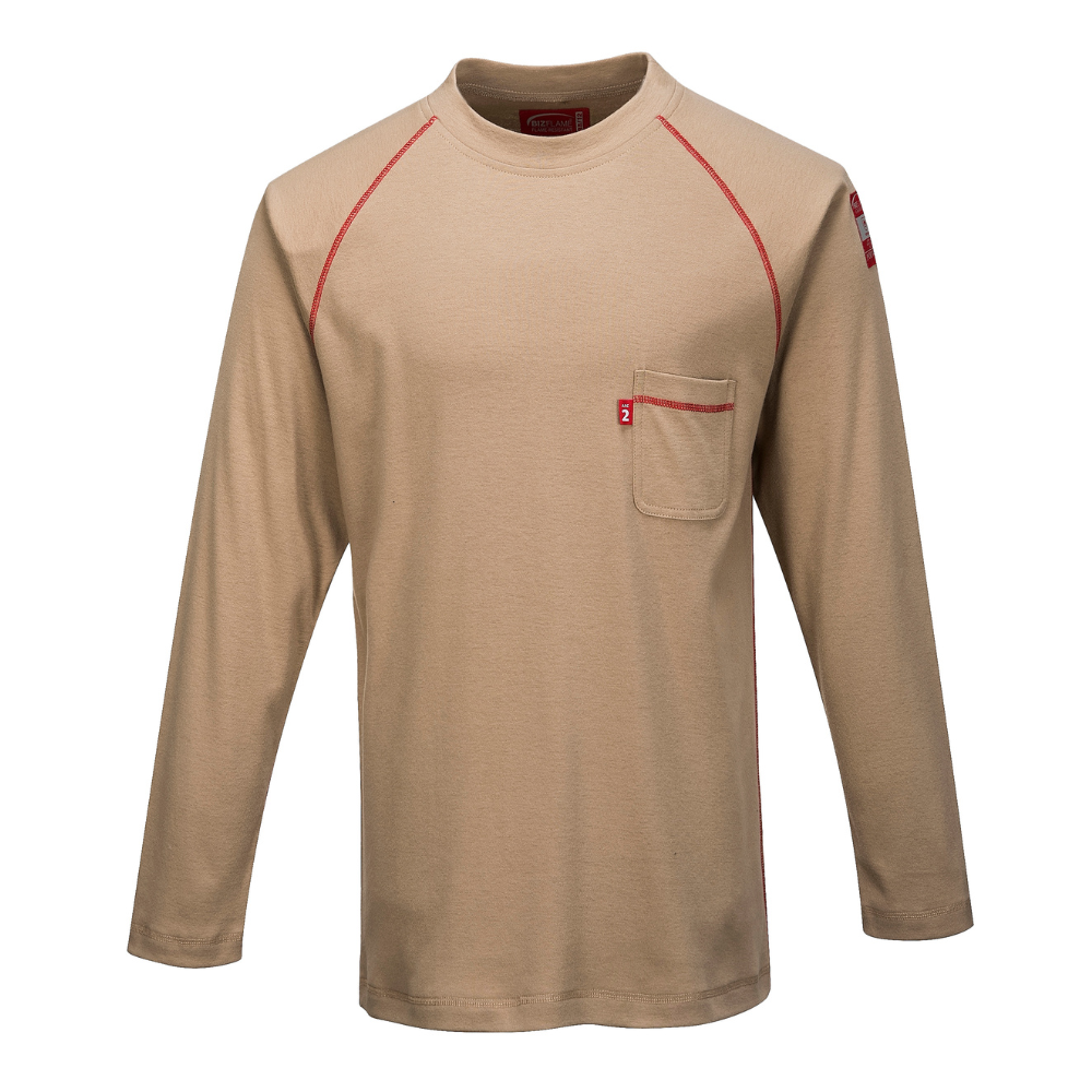 Portwest FR01 - Bizflame FR Crew Neck (Khaki) | All Security Equipment