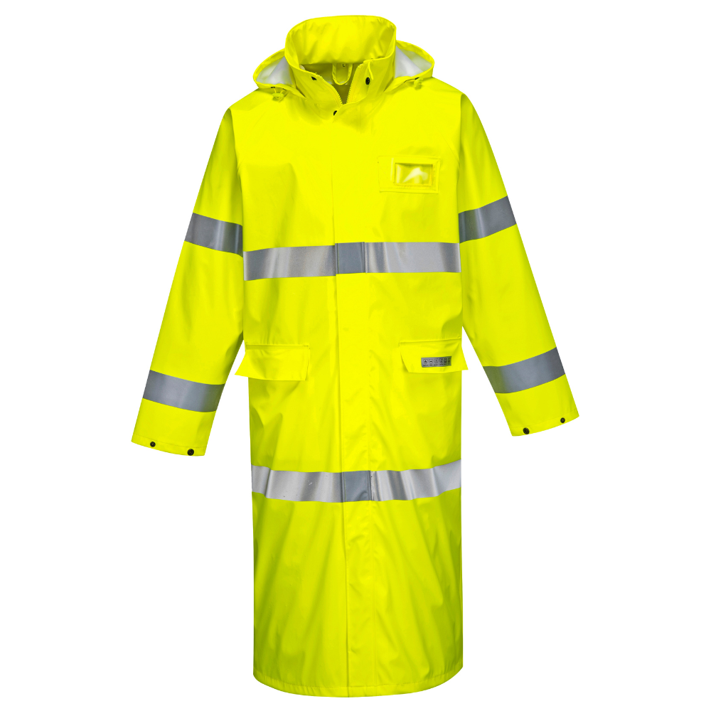 Portwest FR44 Sealtex Flame FR Hi-Vis Coat 50″ (Yellow)