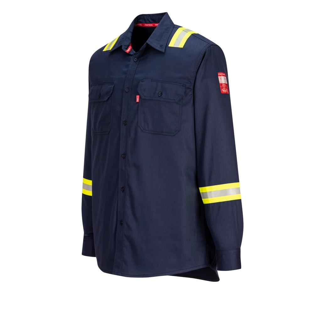 Portwest FR706 - Bizflame 88/12 FR Taped Shirt (Navy)