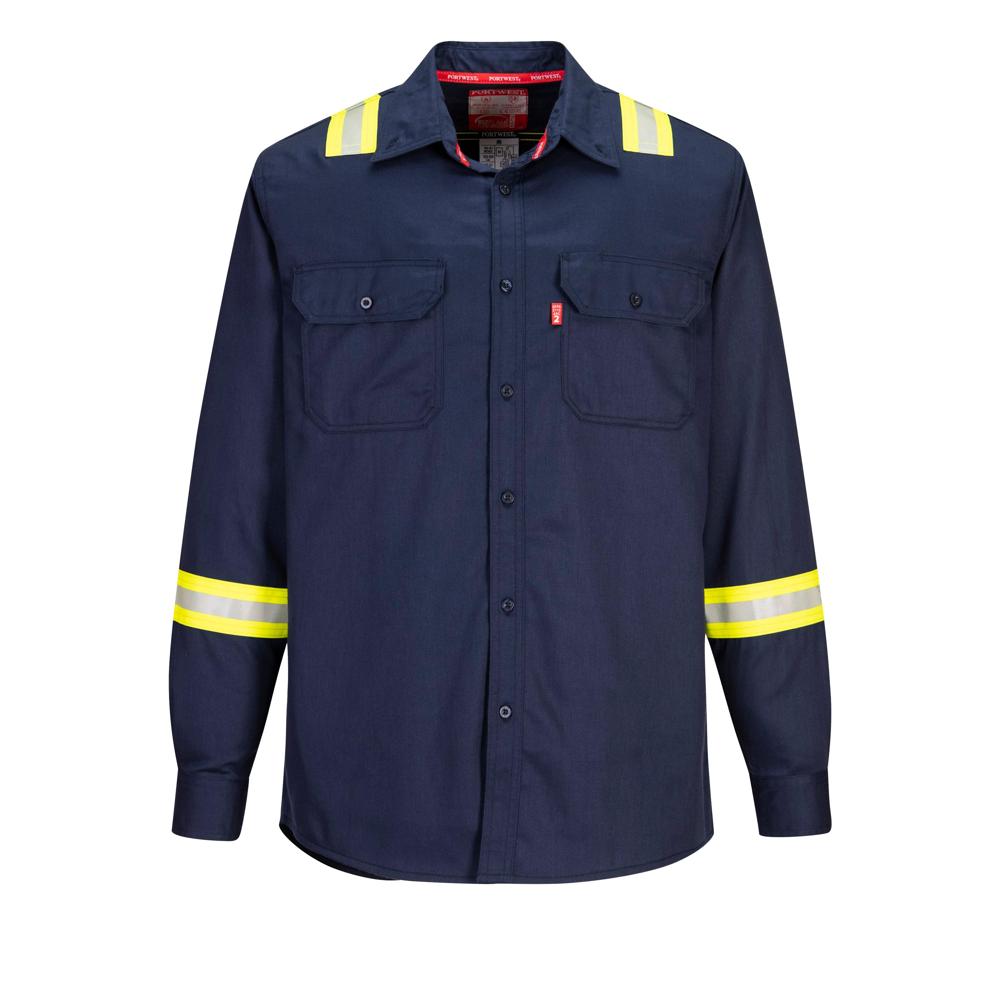 Portwest FR706 - Bizflame 88/12 FR Taped Shirt (Navy)