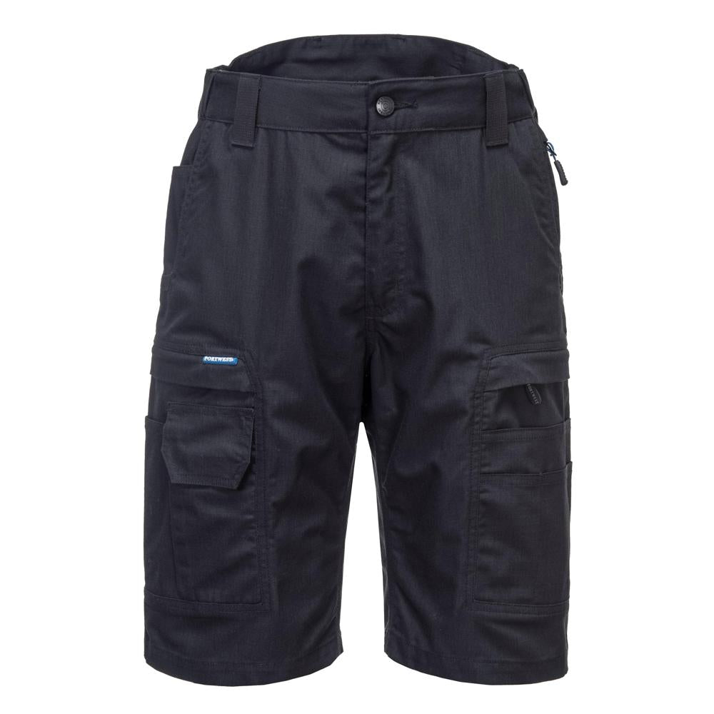 Portwest KX340 - KX3 Ripstop Shorts (Black) | All Security Equipment