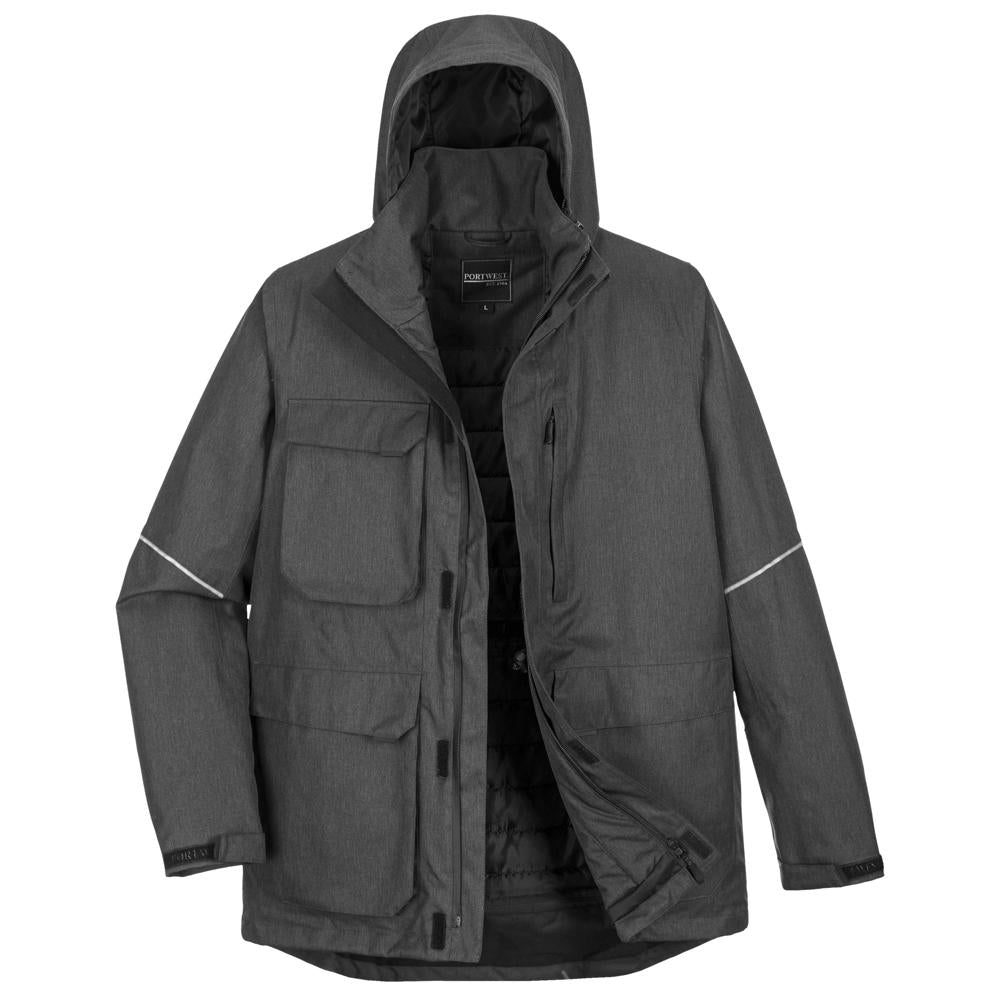 Portwest KX360 - KX3 Parka Jacket (Gray Marl) | All Security Equipment