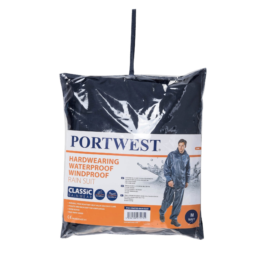 Portwest L440 - Essentials Rainsuit (2 Piece Suit) Navy