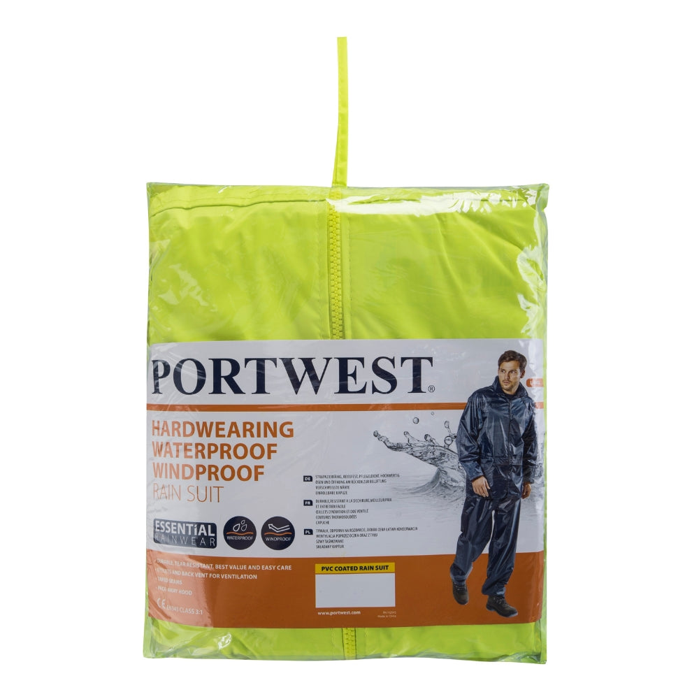 Portwest L440 - Essentials Rainsuit (2 Piece Suit) Yellow