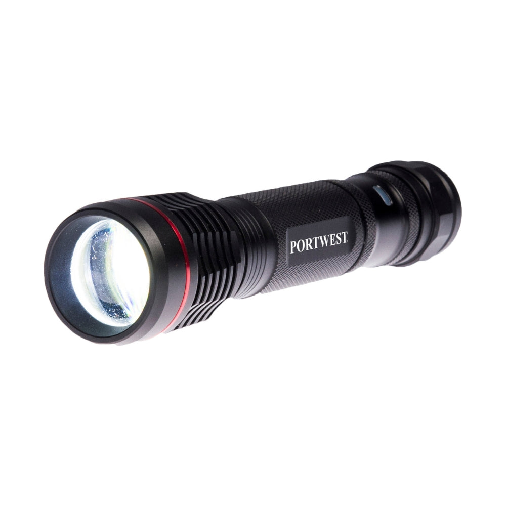 Portwest PA75 - USB Rechargeable Flashlight (Black) | POR-PA75BKR