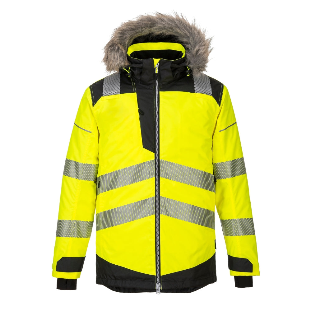 Portwest PW369 - PW3 Hi-Vis Winter Parka Jacket (Yellow/Black)