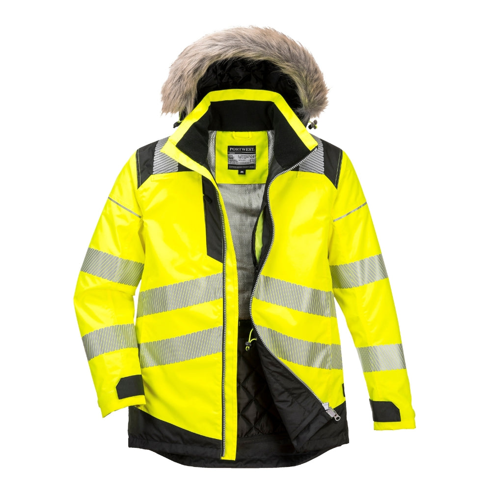 Portwest PW369 - PW3 Hi-Vis Winter Parka Jacket (Yellow/Black)