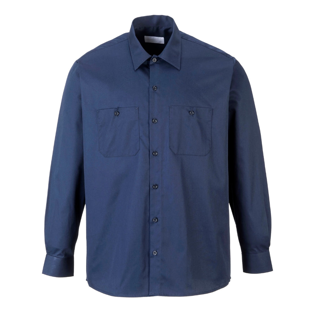 Portwest S125 - Industrial Work Shirt (Navy) | All Security Equipment
