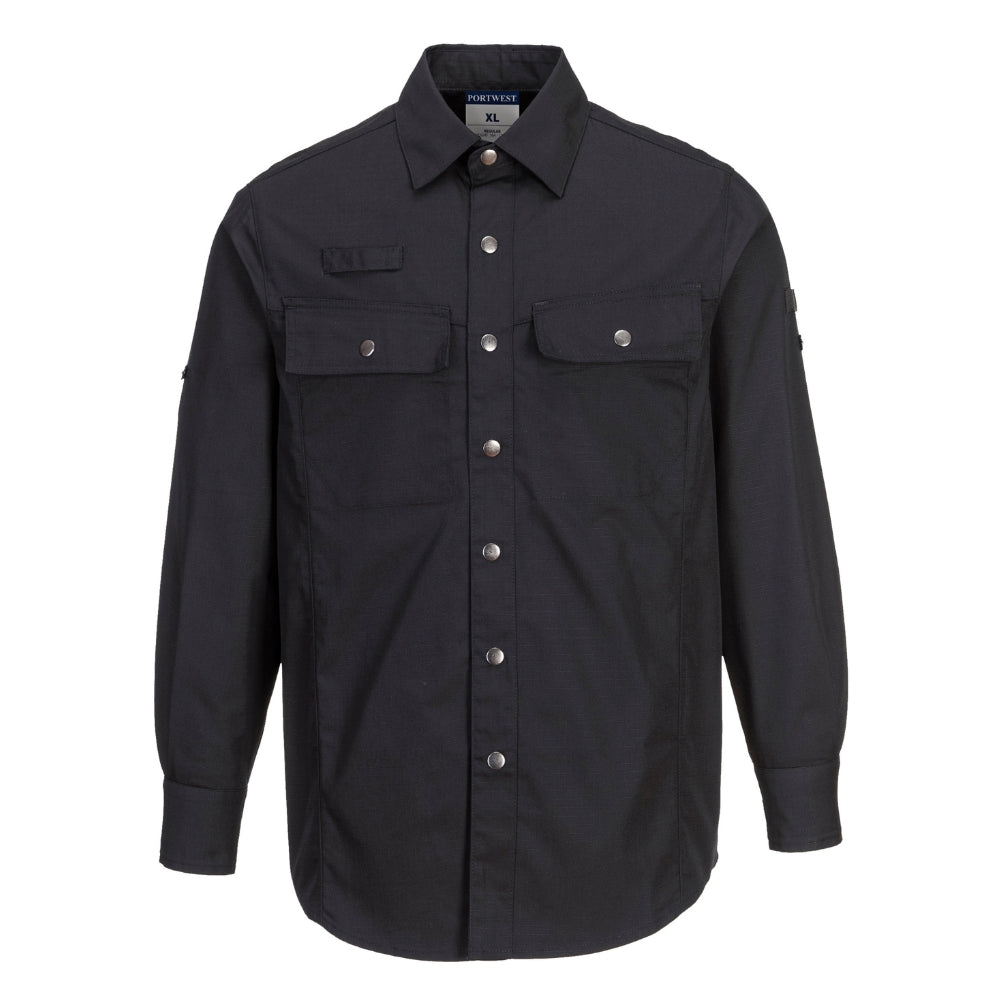 Portwest S130 - Ripstop Long Sleeve Shirt (Black)