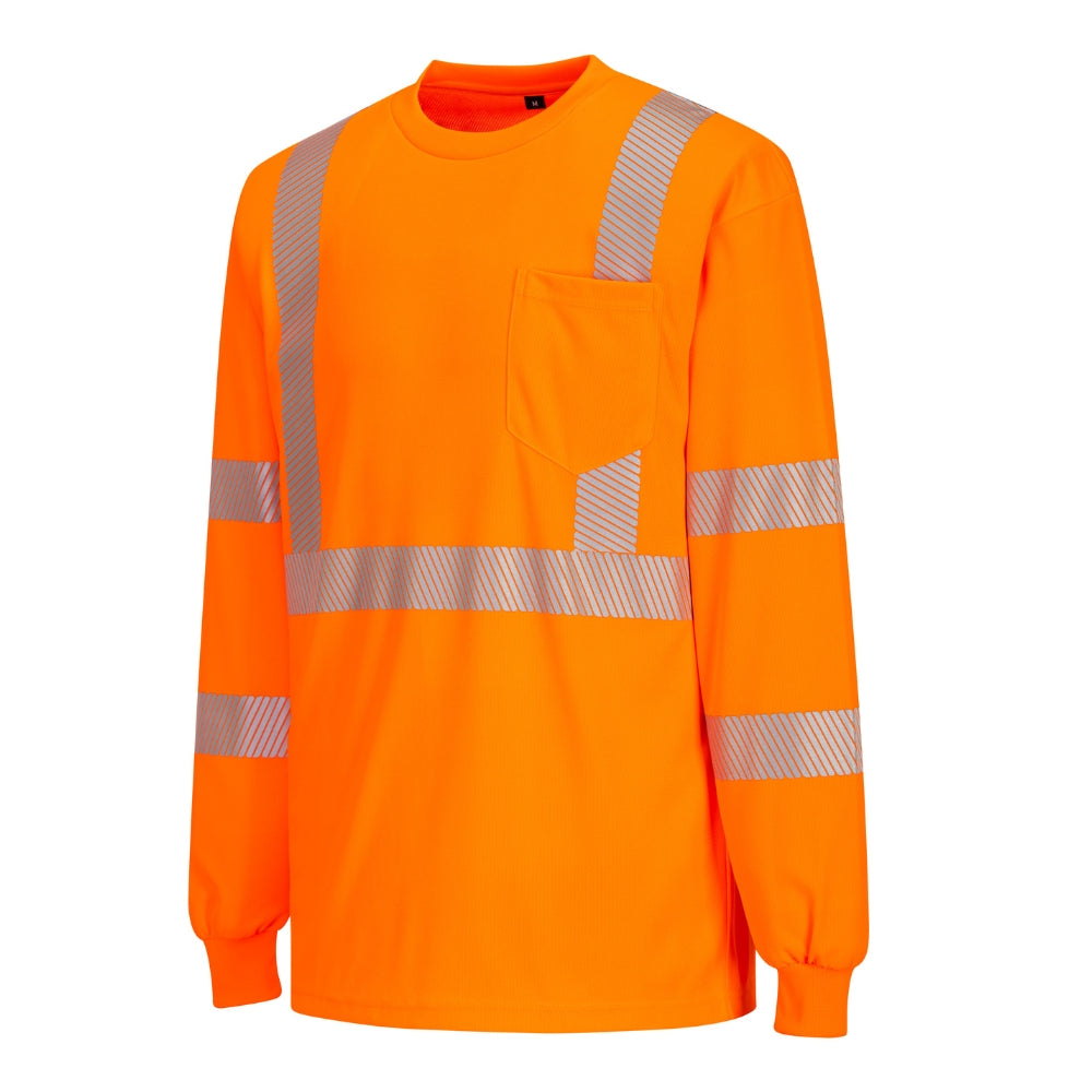 Portwest S195 - Segmented Tape Long Sleeve T-shirt (Orange)