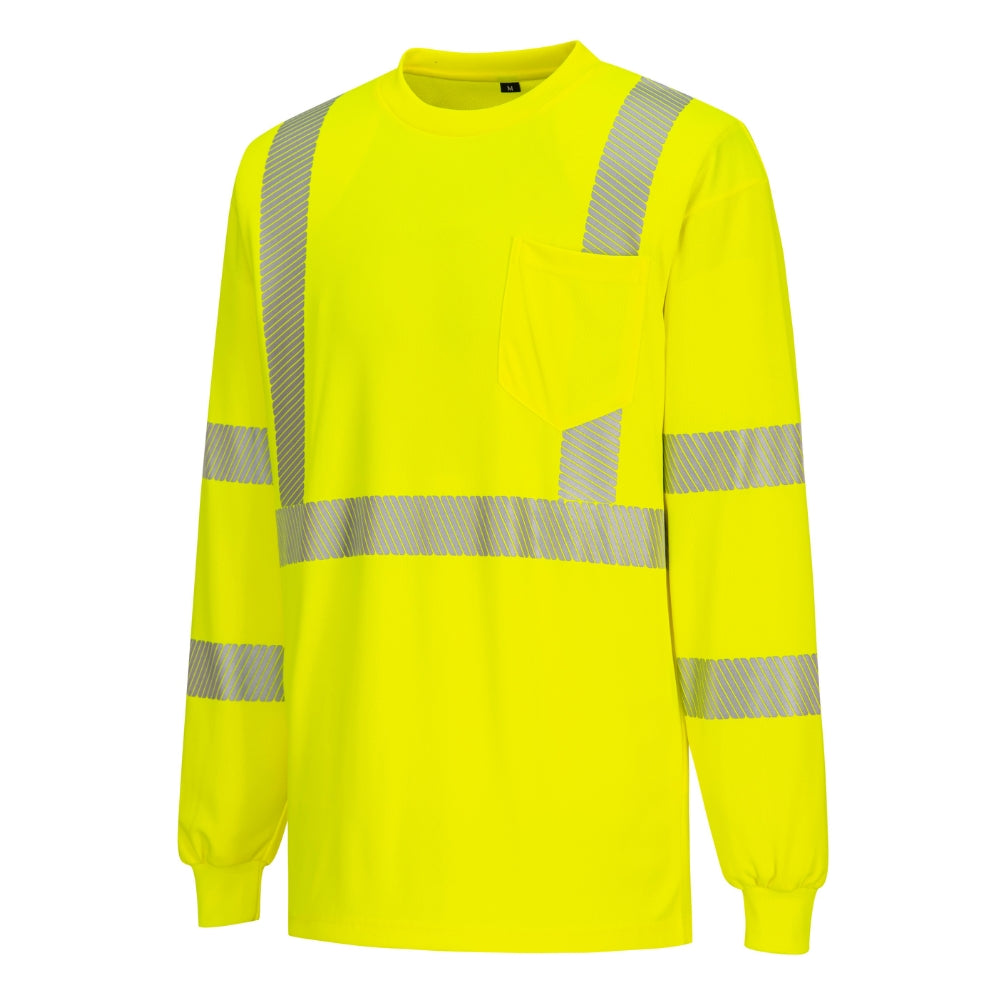 Portwest S195 - Segmented Tape Long Sleeve T-shirt (Yellow)