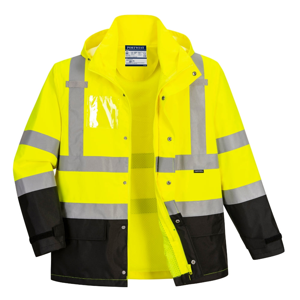 Portwest S362 - Hi Vis 3-in-1 Contrast Jacket (Yellow/Black)