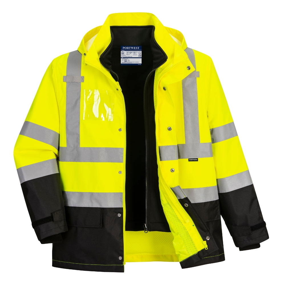 Portwest S362 - Hi Vis 3-in-1 Contrast Jacket (Yellow/Black)