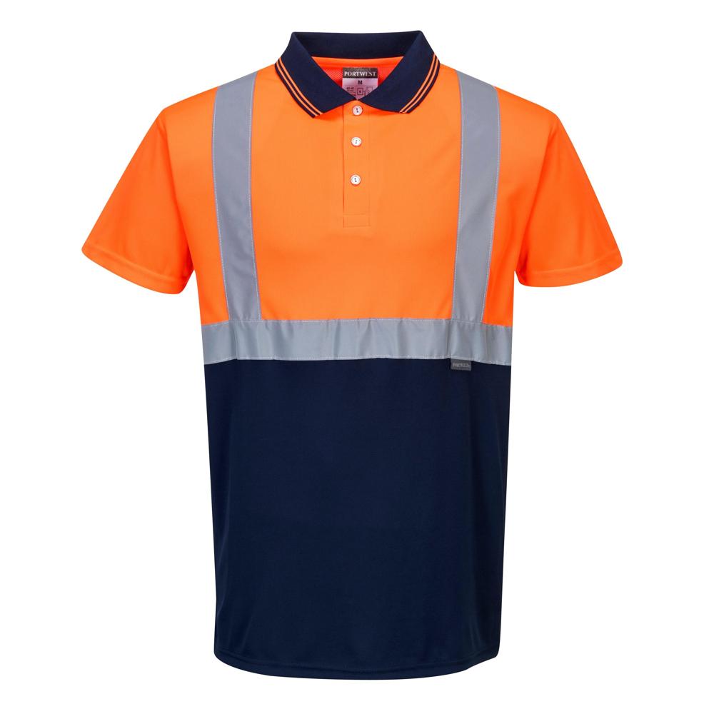 Portwest S479 - Two-Tone Polo Shirt (Orange/Navy)