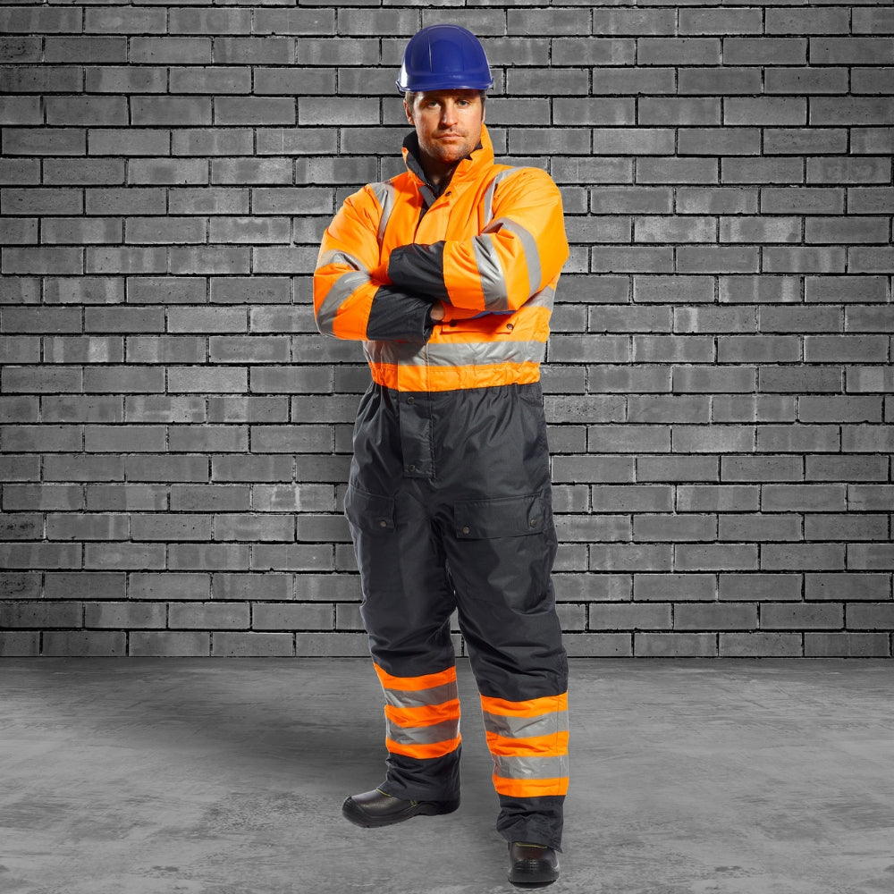 サントリーサンゴリアス　ウォームアップウェア O Portwest S485 - Hi-Vis Contrast Coverall (Orange/Navy)