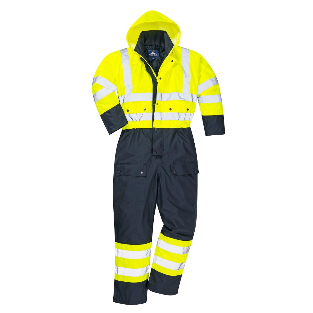 Portwest S485 - Hi-Vis Contrast Coverall (Yellow/Navy)