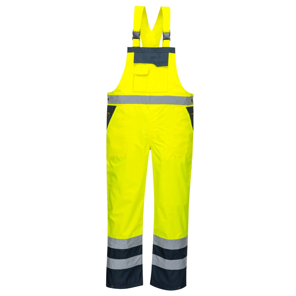 Portwest S488 - Contrast Bib and Brace - Unlined (Yellow/Navy)