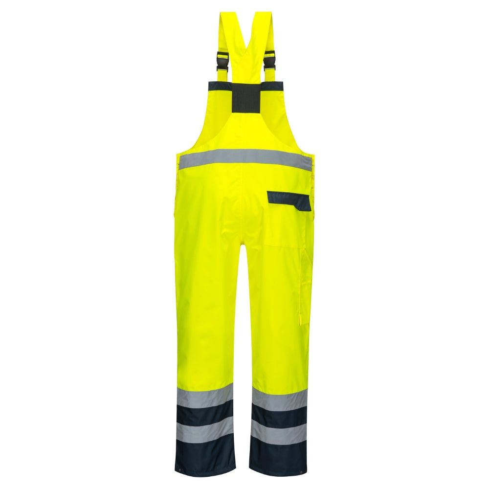 Portwest S488 - Contrast Bib and Brace - Unlined (Yellow/Navy)