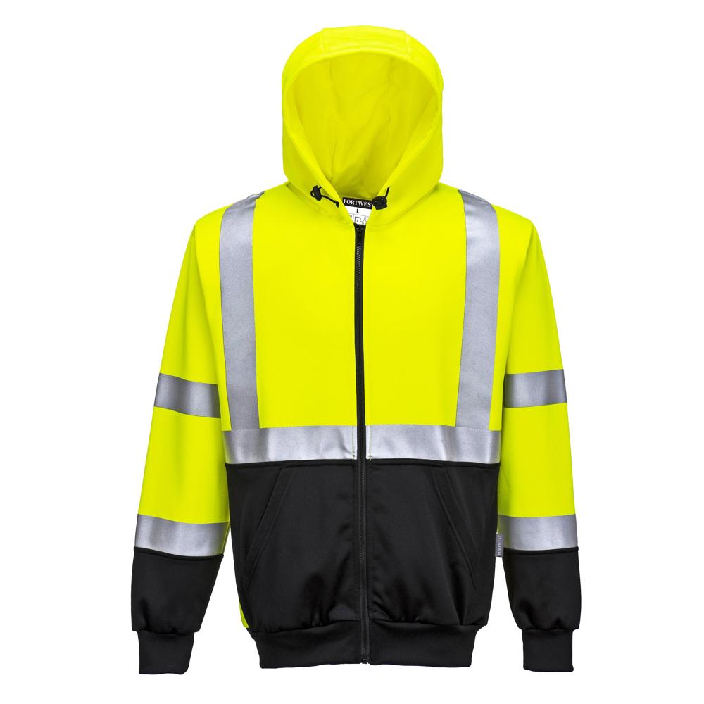 Portwest UB315 - Hi-Vis Two-Tone Zipped Hoodie (Yellow/Black)