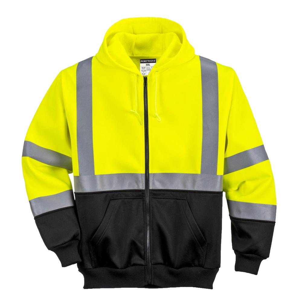 Portwest UB315 - Hi-Vis Two-Tone Zipped Hoodie (Yellow/Black)