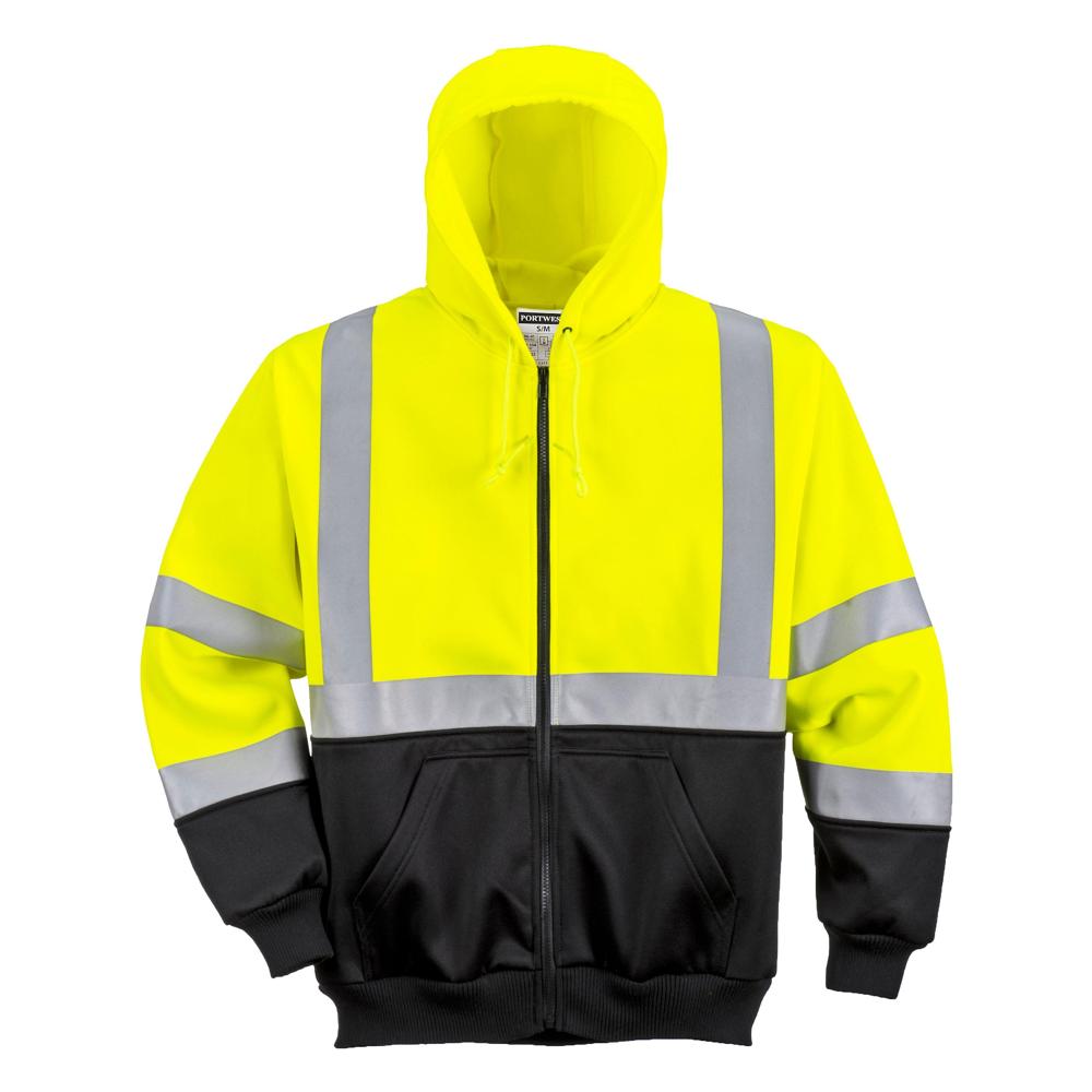 Portwest UB315 - Hi-Vis Two-Tone Zipped Hoodie (Yellow/Black)