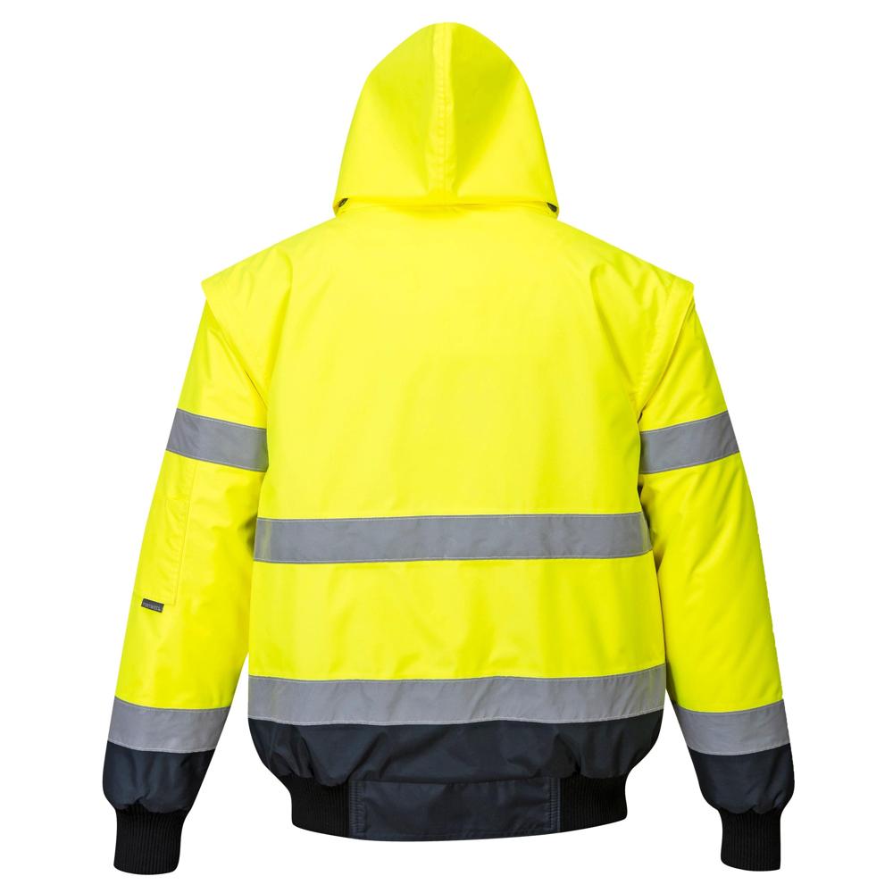 Portwest UC465 - Hi-Vis Contrast Bomber Jacket (Yellow/Navy)