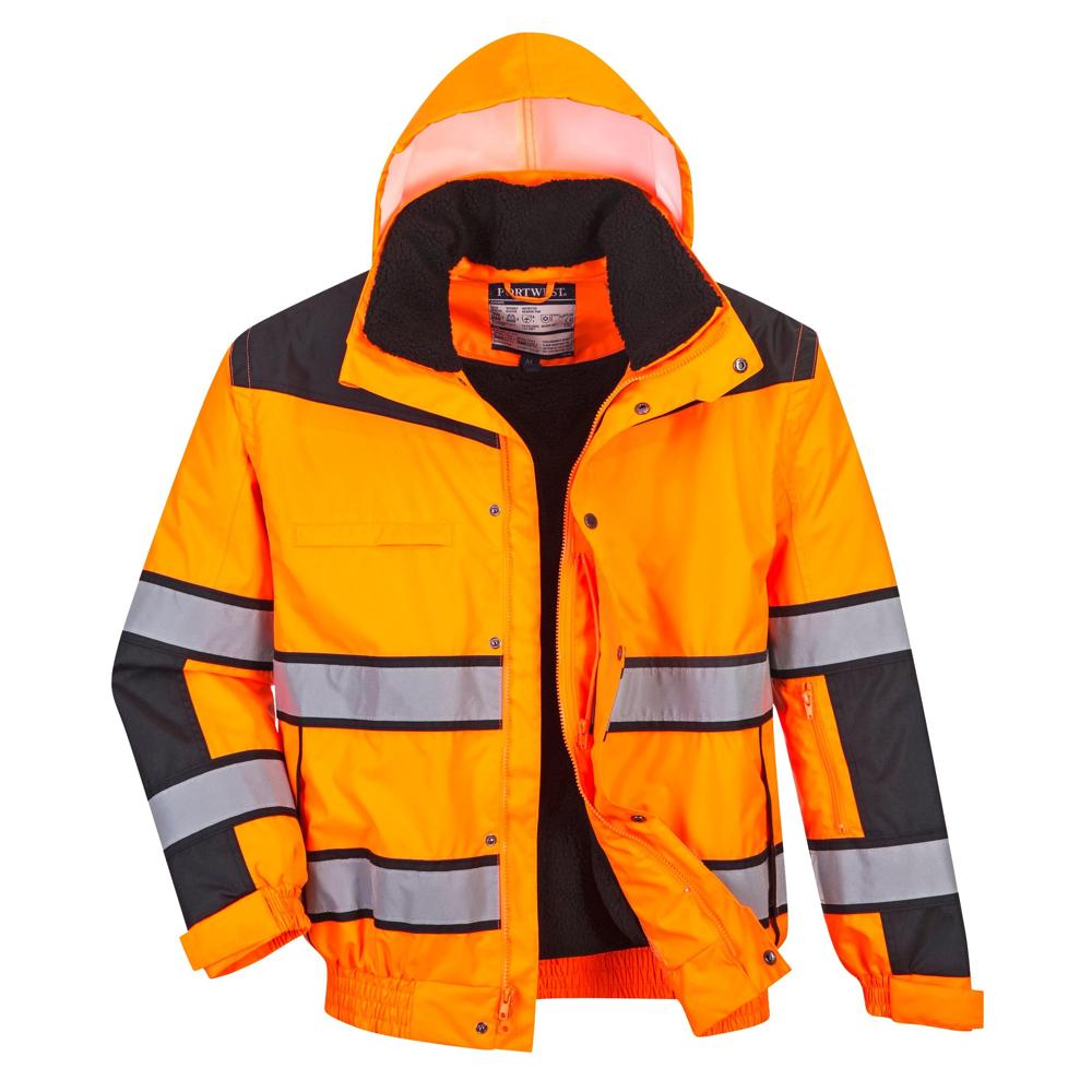 Portwest UC466 - Hi-Vis Classic Bomber Jacket (Orange/Black)