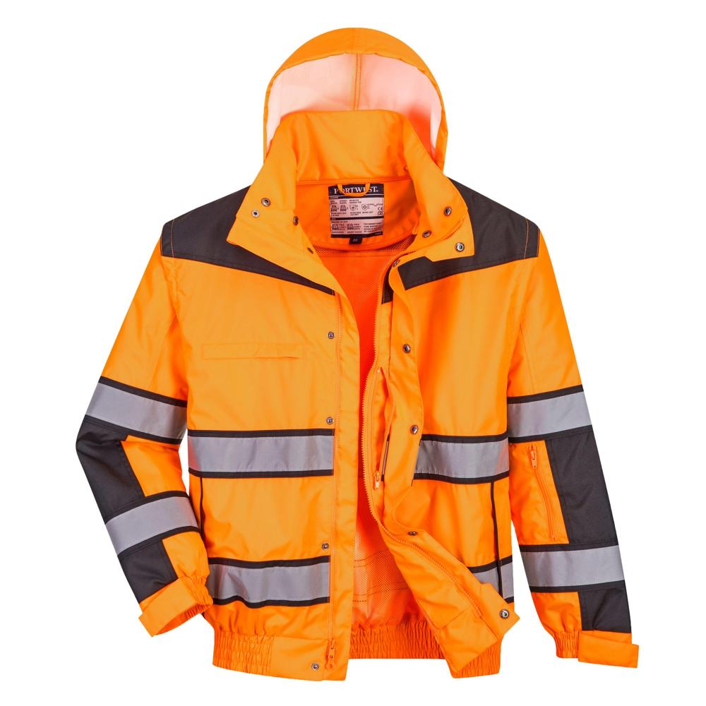 Portwest UC466 - Hi-Vis Classic Bomber Jacket (Orange/Black)