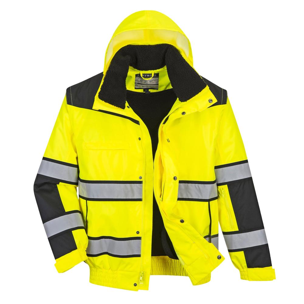 Portwest UC466 - Hi-Vis Classic Bomber Jacket (Yellow/Black)