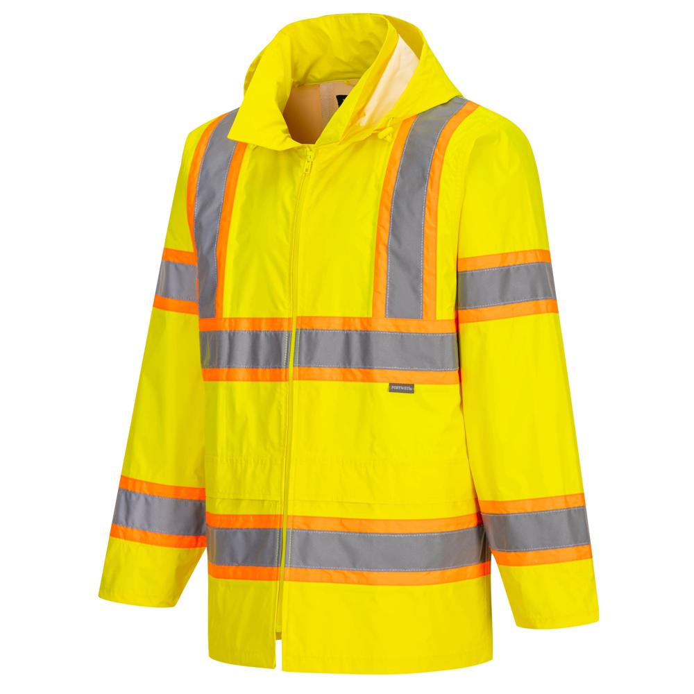 high visibility rain gear Portwest UH440 - Hi-Vis Rain Jacket - Yellow