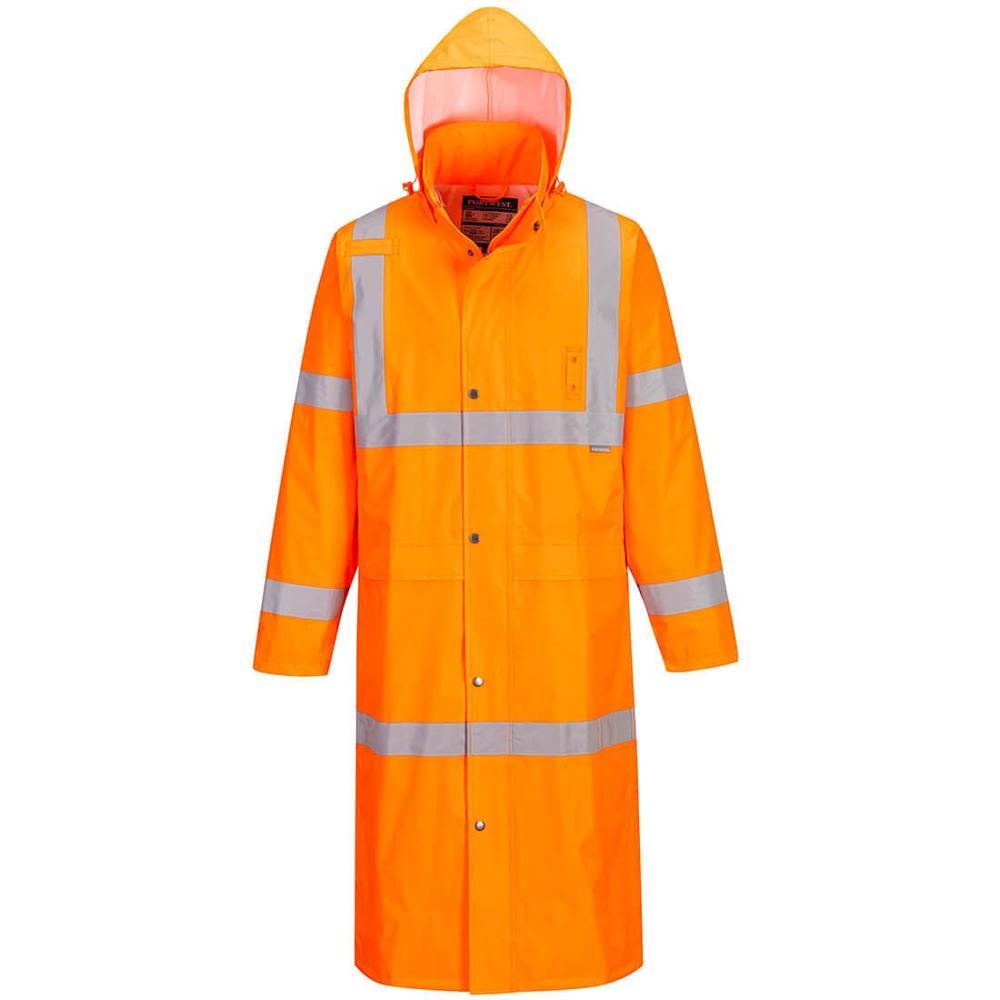 Portwest UH445 - Hi-Vis Classic Rain Coat 48" (Orange)