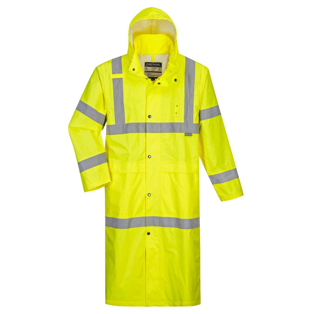 Portwest UH445 - Hi-Vis Classic Rain Coat 48" (Yellow)