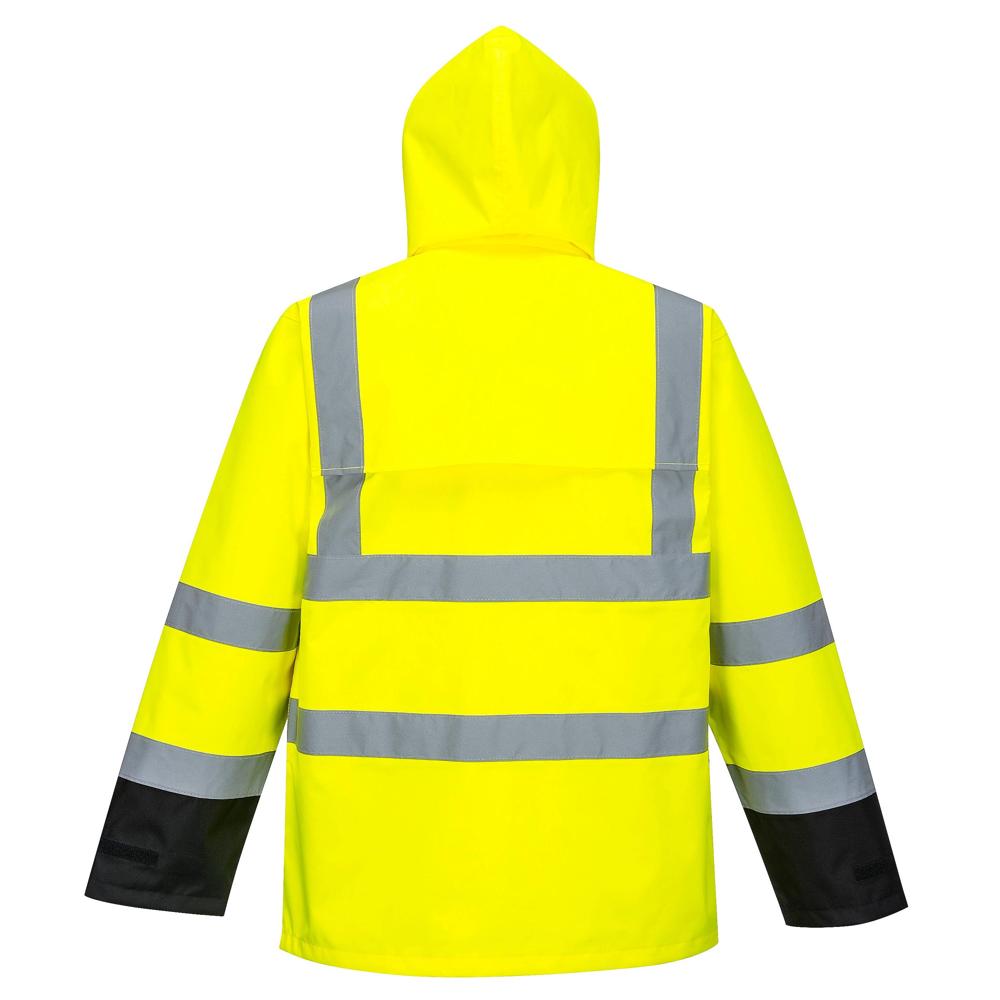 Portwest US366 - Hi-Vis Contrast Rain Jacket (Yellow/Black)