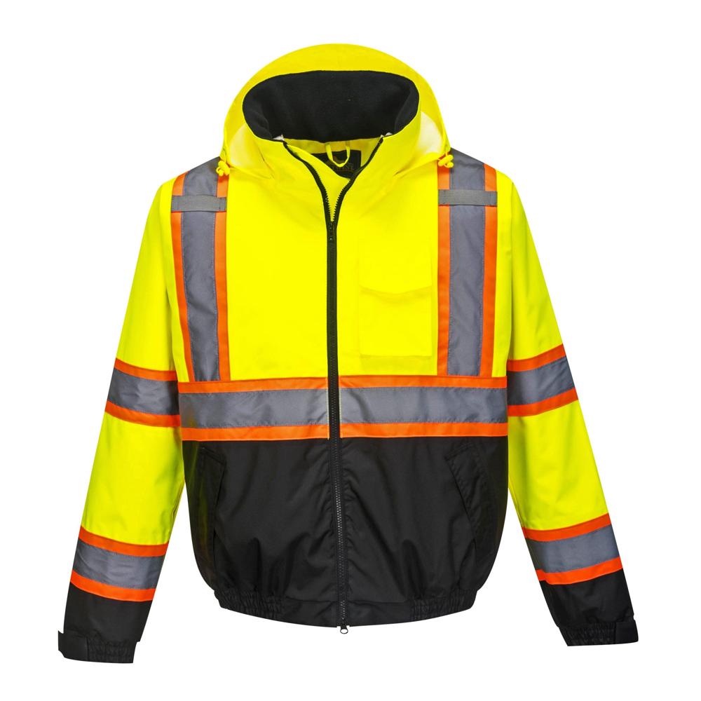 Portwest US367 - Hi-Vis 2-in-1 Contrast Tape Bomber Jacket