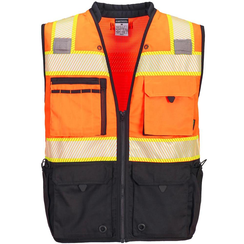 Portwest US375 - Premium Surveyor Vest (Orange/Black)