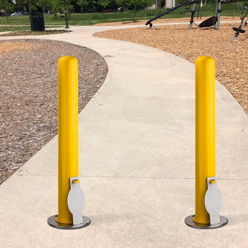 Post Guard 4"x36" Powder Yellow Coated Removable Steel Bollard | All Security Equipment