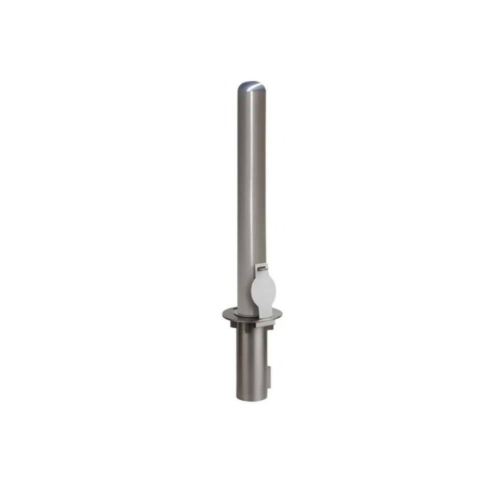Post Guard 6" Stainless Steel Removable Steel Bollard with Embedment Sleeve | POS-RMB636SS-EMB6x12
