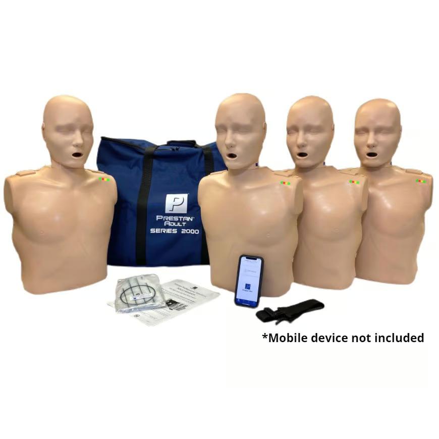 Prestan Professional Adult 2000 CPR Manikin w/Monitor, Med. Pack of 4