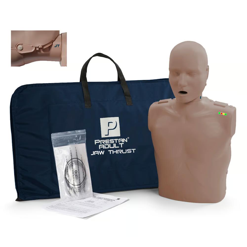 Prestan Professional Adult CPR Manikin w/Monitor, Jaw Thrust, Dark