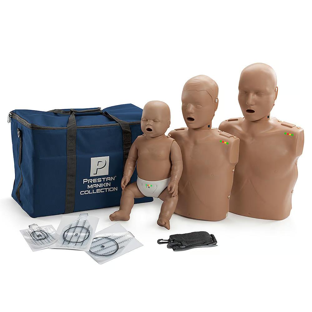 Prestan Professional Collection CPR Manikin w/Monitor Jaw Thrust, Dark