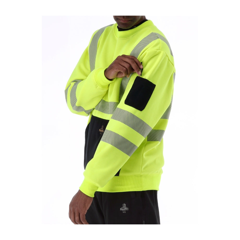 RefrigiWear HiVis Crewneck Sweatshirt (Lime) | All Security Equipment