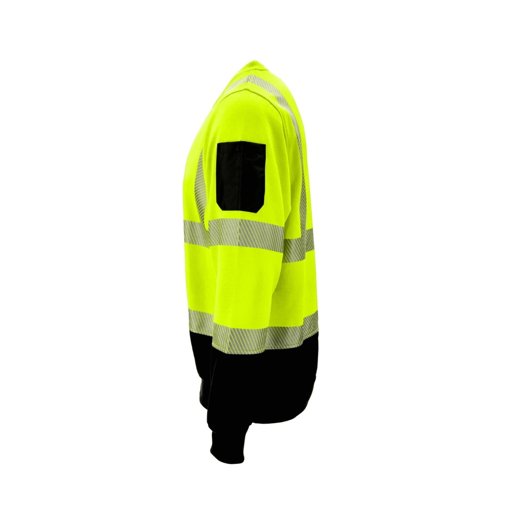 RefrigiWear HiVis Crewneck Sweatshirt with Reflective Tape (Black Lime) | All Security Equipment